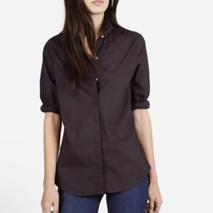 Everlane The Poplin button down shirt black size medium